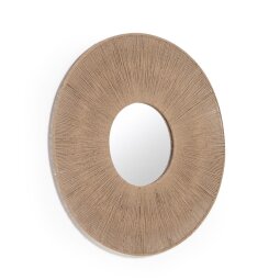 Miroir rond Damira en jute finition naturelle Ø 60 cm