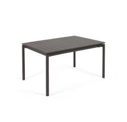 Mesa extensible de exterior Zaltana de aluminio con acabado negro mate 140 (200) x 90 cm