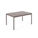 Table de jardin extensible Zaltana en aluminium marron mat 140 (200) x 90 cm