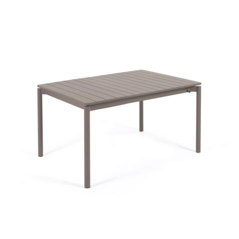 Table de jardin extensible Zaltana en aluminium marron mat 140 (200) x 90 cm