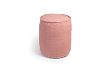 Isaura round 100% PET pouffe in terracotta Ø 40 cm