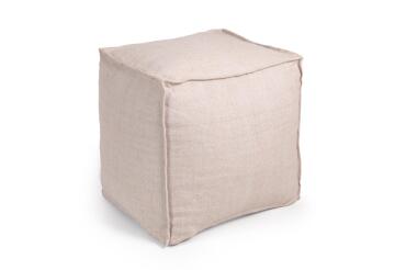 Pouf Leeith 100 % PET beige 40 x 39 cm