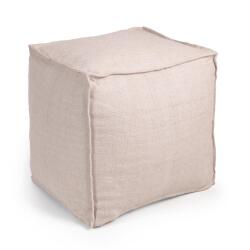 DE_Pouf Leeith 100 % PET beige 40 x 39 cm