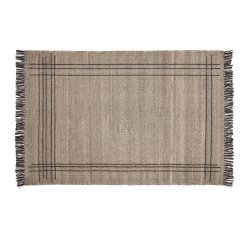 Alfombra Eneo con flecos beige y marrón 160 x 230 cm