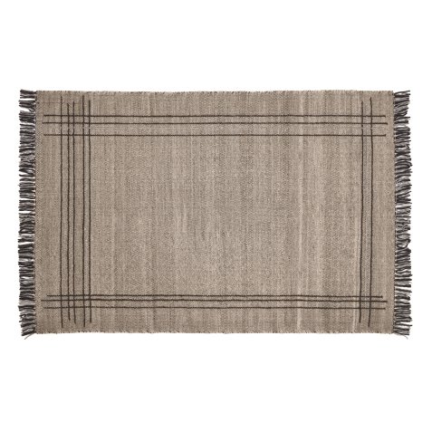 Tapis Eneo à franges beige et marron 160 x 230 cm