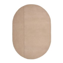 Tapis ovale Cosima en laine beige Ø 160 x 230 cm