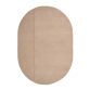 Cosima oval wood rug in beige linen, Ø 160 x 230 cm