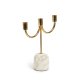 Chandelier petit format Perca pour 3 bougies doré et marbre blanc