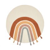 Tapis rond Tadea 100 % coton arc-en-ciel multicolore 100 cm