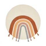 Tadea round rug, 100% cotton with a multicolour rainbow, 100 cm