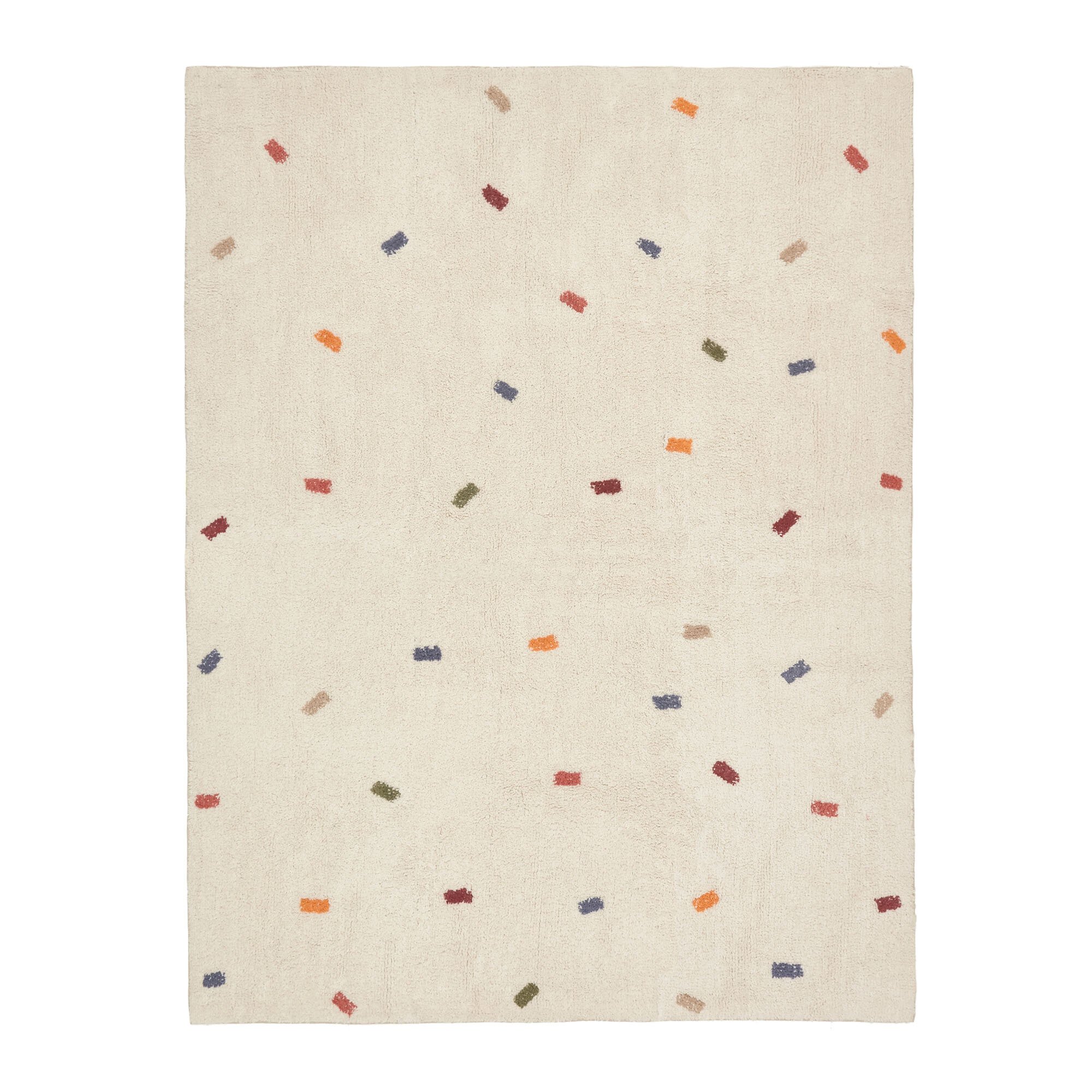 Tapis Epifania 100 % coton blanc à pois multicolore 150 x 200 cm