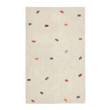 Epifania rug, 100% white cotton with multicolour dots, 90 x 150 cm