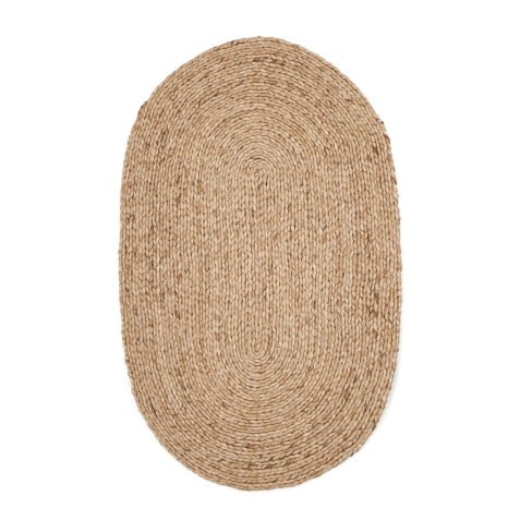 Alfombra ovalada Doraldina 100% yute Ø 50 x 80 cm