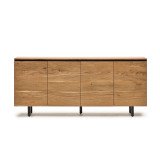 Uxue solid acacia wood 4 door sideboard in a natural finish, 200 x 88 cm