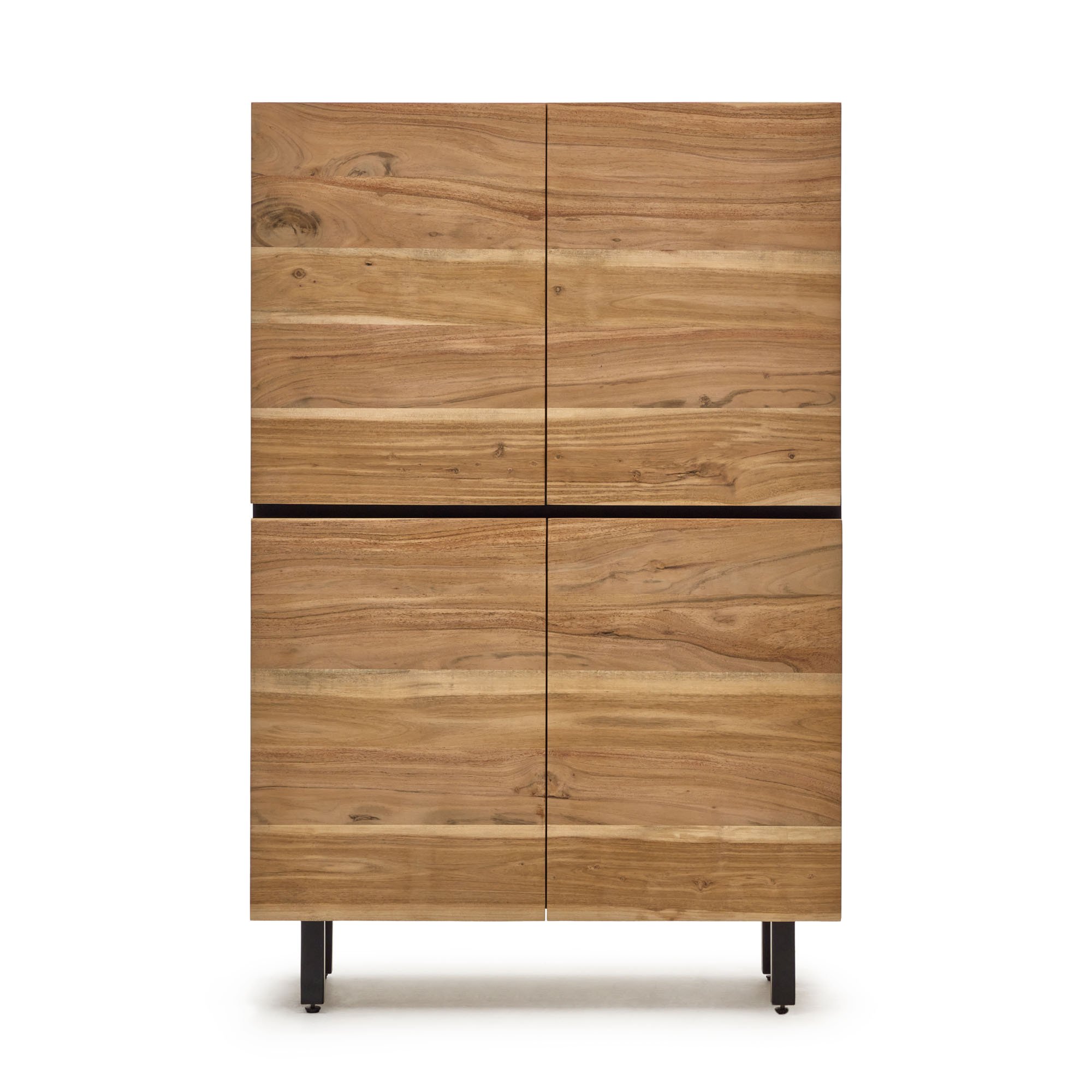 DE_Buffet Uxue en bois d'acacia massif finition naturelle 100 x 155 cm