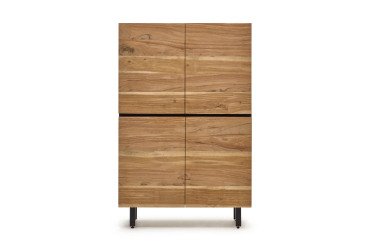 Uxue dressoir van massief acaciahout met natuurlijke afwerking, 100 x 155 cm