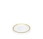 Plato de postre Nelie transparente y detalle dorado