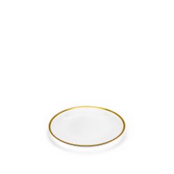 Nelie glass dessert plate with golden edges