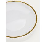 Plato de postre Nelie transparente y detalle dorado