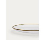 Plato de postre Nelie transparente y detalle dorado