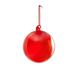 DE_Boule de Noël grande Aucan en verre rouge