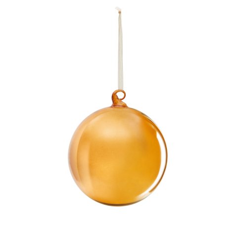 Boule de Noël grande Aucan en verre orange