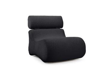 Fauteuil Club bouclette noir
