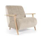 DE_Fauteuil Meghan en chenille beige et bois finition naturelle