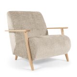 DE_Fauteuil Meghan en chenille beige et bois finition naturelle