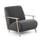 Meghan armchair with solid ash wood legs in a natural finish