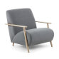 Meghan armchair with solid ash wood legs in a natural finish