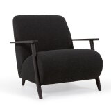 Meghan armchair fleece with solid ash legs with wenge finish