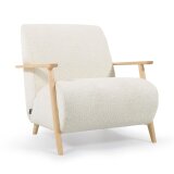 Meghan armchair fleece with solid ash legs with natural finish