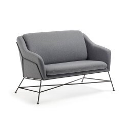 Sofá Brida 2 plazas gris oscuro 128 cm