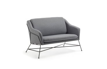 Sofá Brida 2 plazas gris oscuro 128 cm
