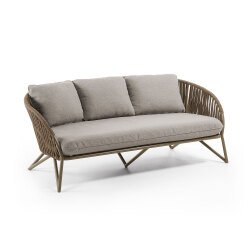 Sofá Branzie 3 plazas de cuerda negro 180 cm