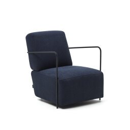 Fauteuil Gamer bleu et métal finition peinture noire