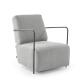 Gamer armchair in light grey and metal with black finish