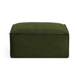 Blok footrest in green wide seam corduroy, 90 x 70 cm