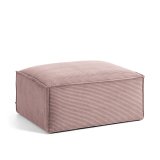 Blok footrest in pink wide seam corduroy, 90 x 70 cm