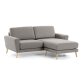 Narnia 3 seater sofa with chaise longue in light grey, 192 cm