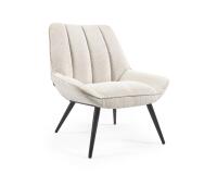 Sillón Marlina de borreguito blanco con patas de acero con acabado pintado negro
