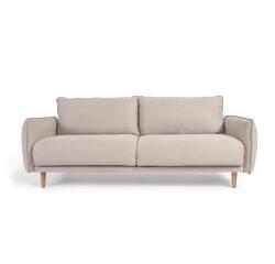 Sofá Carlota 3 plazas de chenilla beige 213 cm