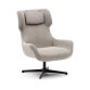 Zalina swivel armchair in beige chenille and steel with black finish