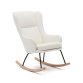 Maustin rocking chair in white shearling with a black steel structure and beech wood