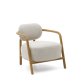 Fauteuil Melqui beige en bois de chêne avec finition naturelle