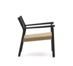 Butaca Yalia de madera maciza roble FSC 100% acabado negro y asiento de cuerda de papel