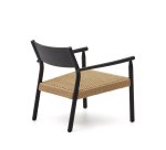 Butaca Yalia de madera maciza roble FSC 100% acabado negro y asiento de cuerda de papel