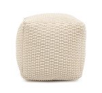 Mascarell pouffe, cotton and polypropylene in white, 45 x 45 cm