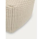 Mascarell pouffe, cotton and polypropylene in white, 45 x 45 cm